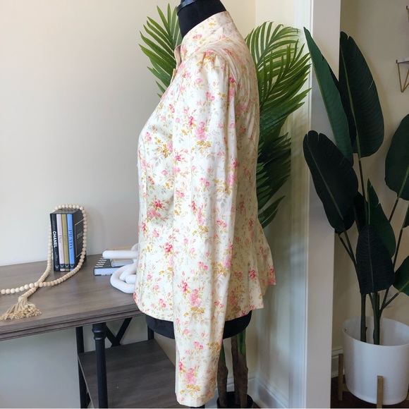 RALPH LAUREN Blue Label FLORAL-PRINT 100% COTTON Blazer Jacket 12 - Picture 5 of 8